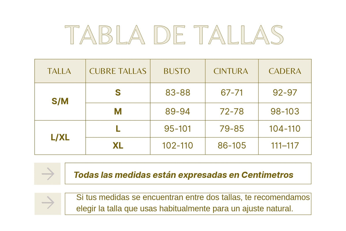 Guía de tallas Set Santorini Negro